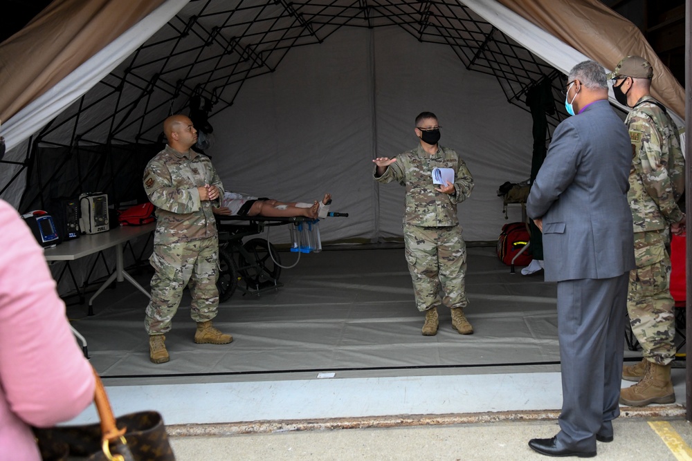 Bishop Trimble visits the 181st Intelligence Wing