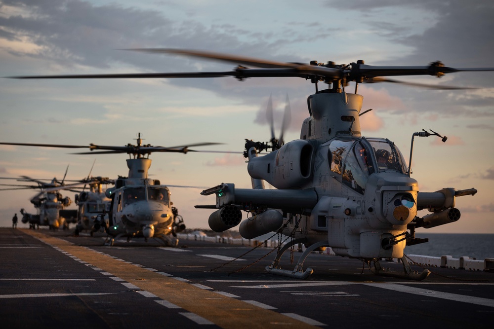 U.S. Marine Helicopters Land Aboard Kearsarge