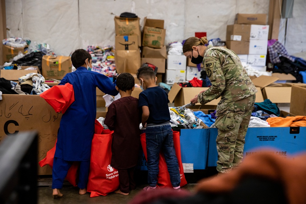 Afghan Evacuees Receive Clothing Donations on Fort McCoy