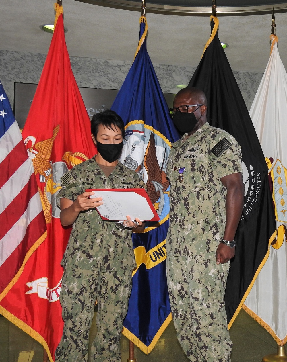 NML&amp;PDC's LCDR Rodney Noah is awarded the Purple Heart medal