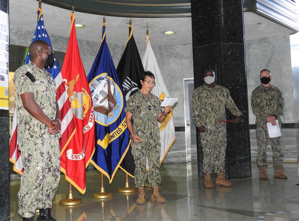 NML&amp;PDC's LCDR Rodney Noah is awarded the Purple Heart medal