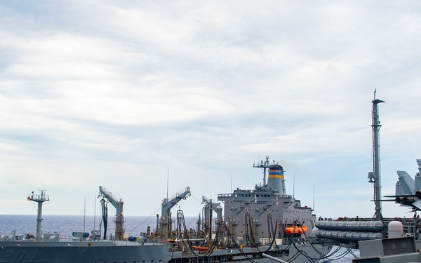 USS Carl Vinson (CVN 70) Conducts FAS With USNS Rappahannock (T-AO 204)