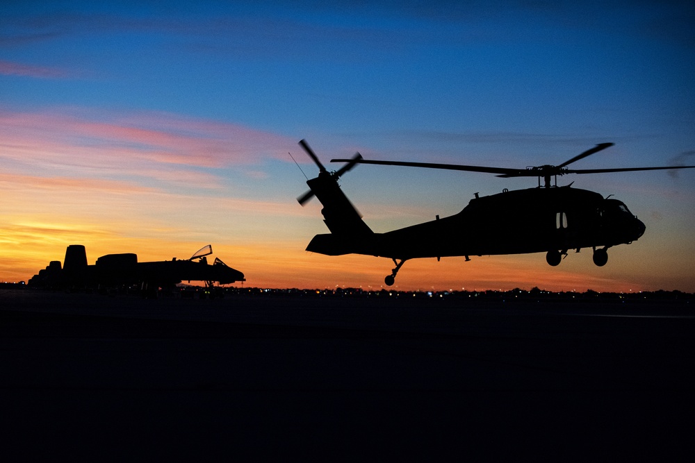 Idaho National Guard conducts night training operations into the sunset