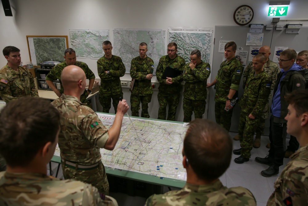 Estonian Defense Forces soldiers visit the U.S. Army's Joint Multinational Readiness Center