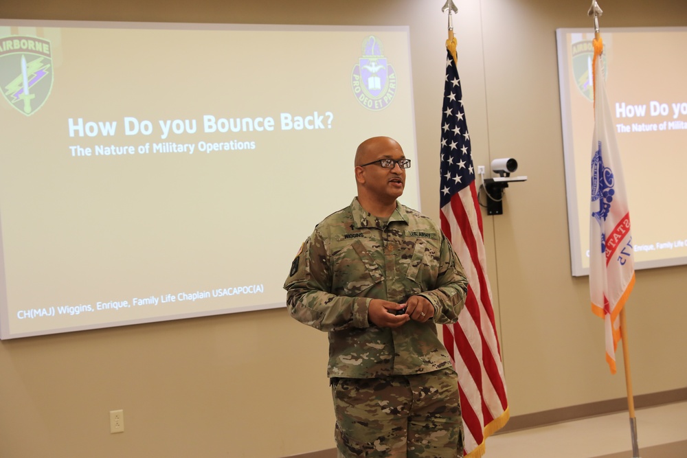 How do you bounce back? USACAPOC(A) Strong Bonds Spiritual Fitness and Moral Leadership event