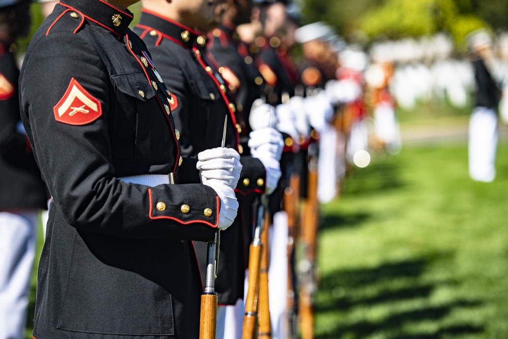 Military Funeral Honors with Funeral Escort are Conducted for U.S. Marine Corps Staff Sgt. Darin Hoover in Section 60 of Arlington National Cemetery