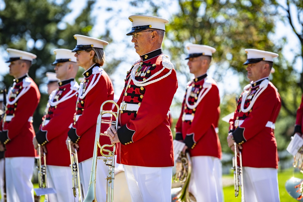 Military Funeral Honors with Funeral Escort are Conducted for U.S. Marine Corps Staff Sgt. Darin Hoover in Section 60 of Arlington National Cemetery