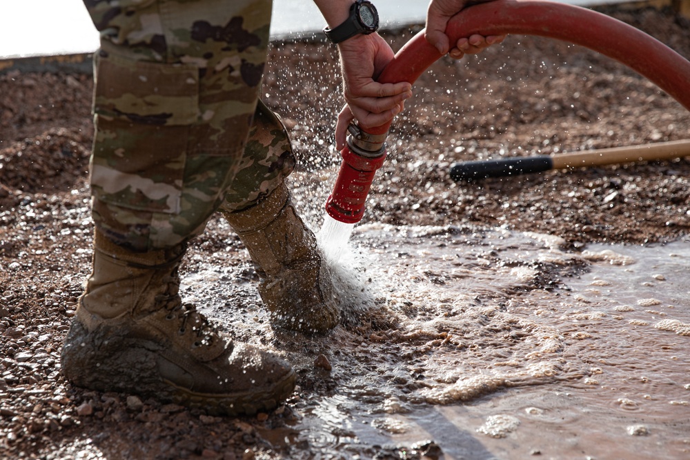 Task Force Holloman improves recreational area for Afghan evacuees