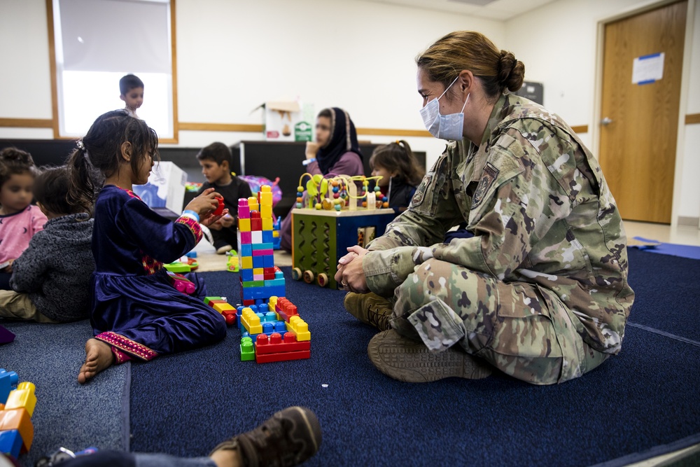 Afghan Evacuee Families Learn English and Play at One of the Community Centers on Fort McCoy