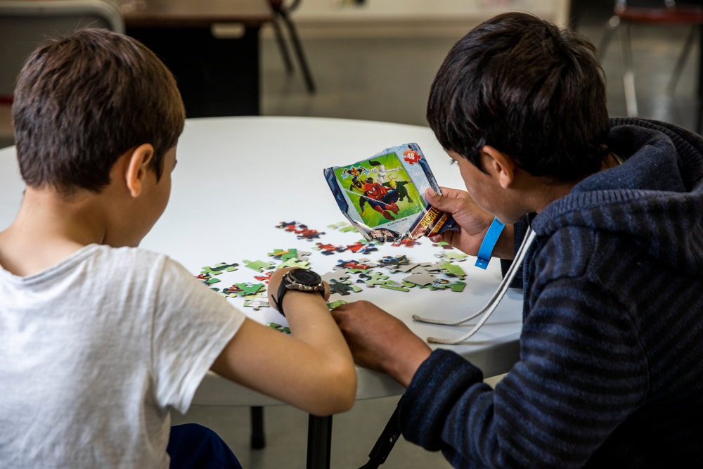 Afghan Evacuee Families Learn English and Play at One of the Community Centers on Fort McCoy