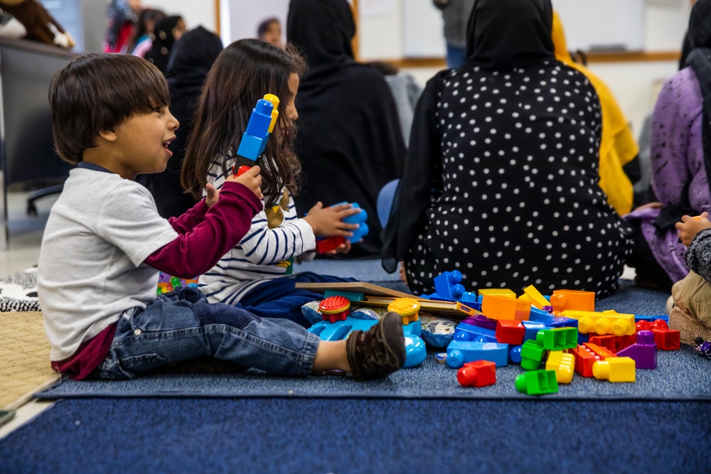 Afghan Evacuee Families Learn English and Play at One of the Community Centers on Fort McCoy