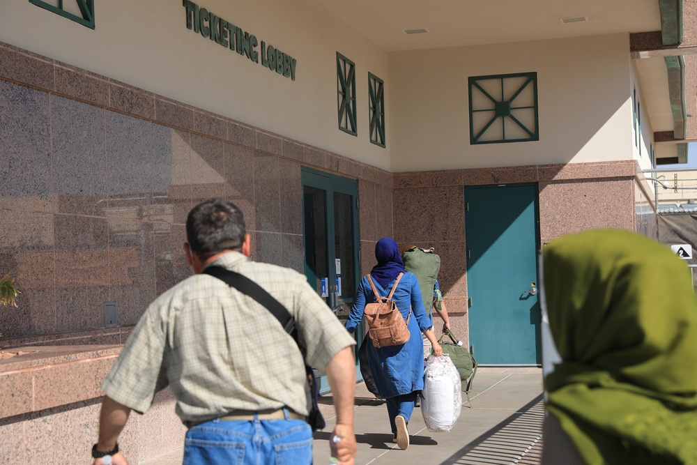 First groups of Afghan evacuees begin out-processing Fort Bliss' Dona Ana Complex