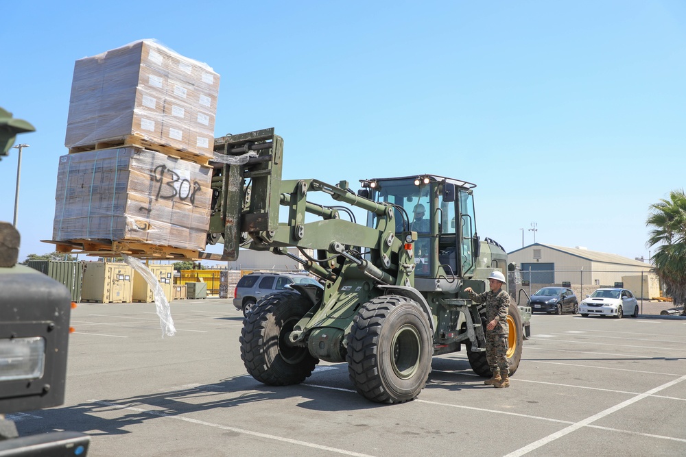 UNITAS 2021: U.S. Marines prepare gear for embarkation on the USS John P. Murtha