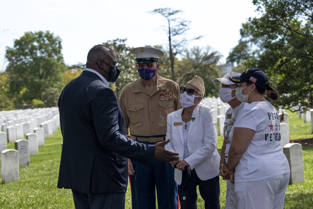 Secretary Austin Visits Arlington, Meets With Gold Star Mothers
