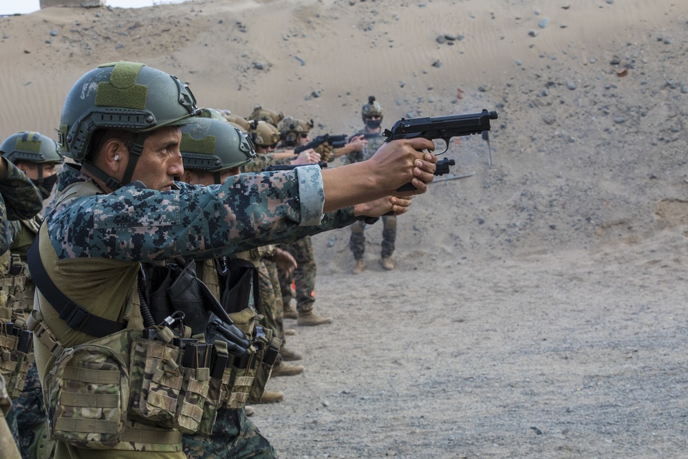 UNITAS 2021: U.S. Recon Marines and Peruvian Marine Commandos participate in a live-fire range