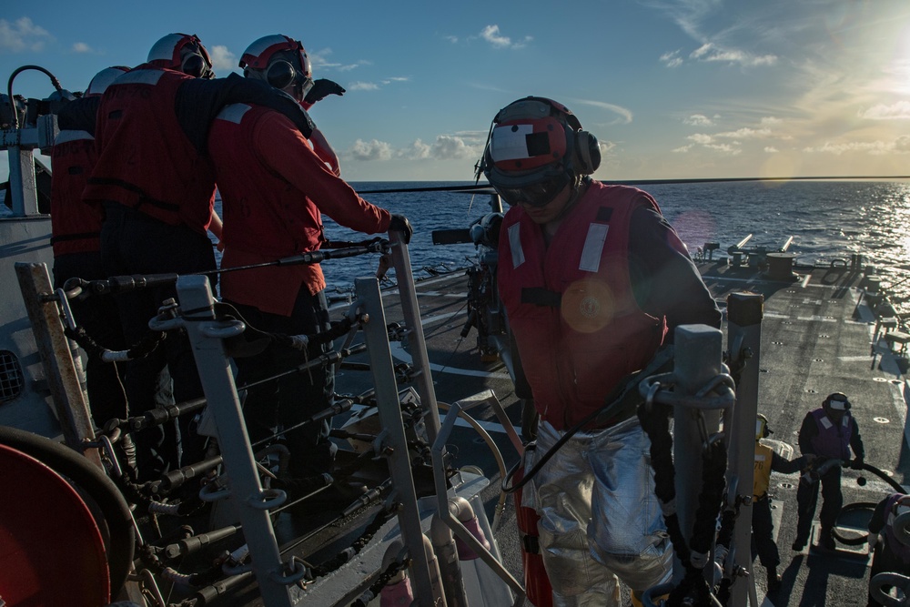 USS Higgins (DDG 76) flight operations.