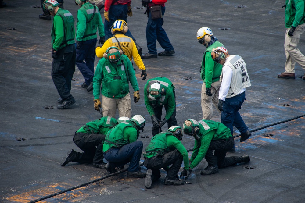 USS Carl Vinson (CVN 70) Sailors Conduct Flight Deck Operations