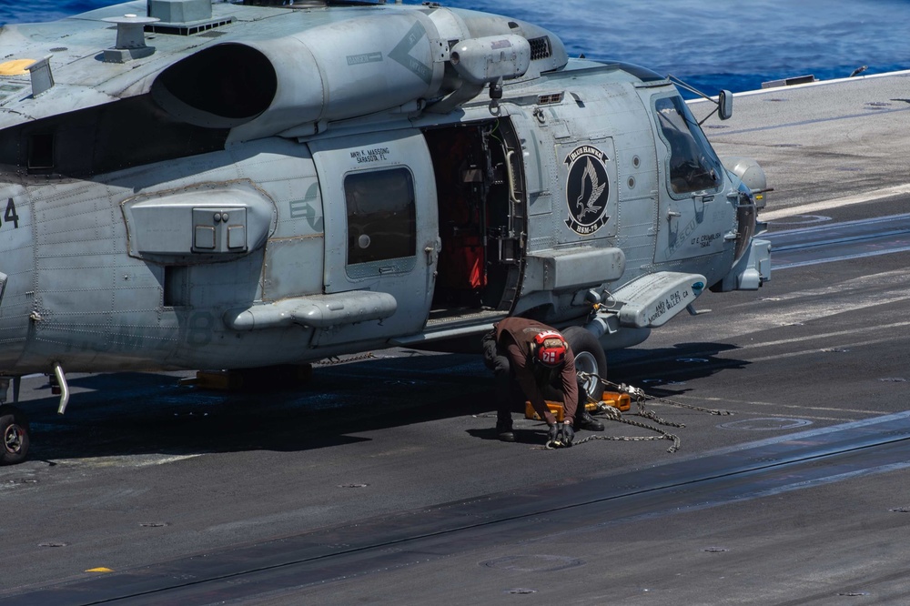 USS Carl Vinson (CVN 70) Sailors Conduct Flight Deck Operations