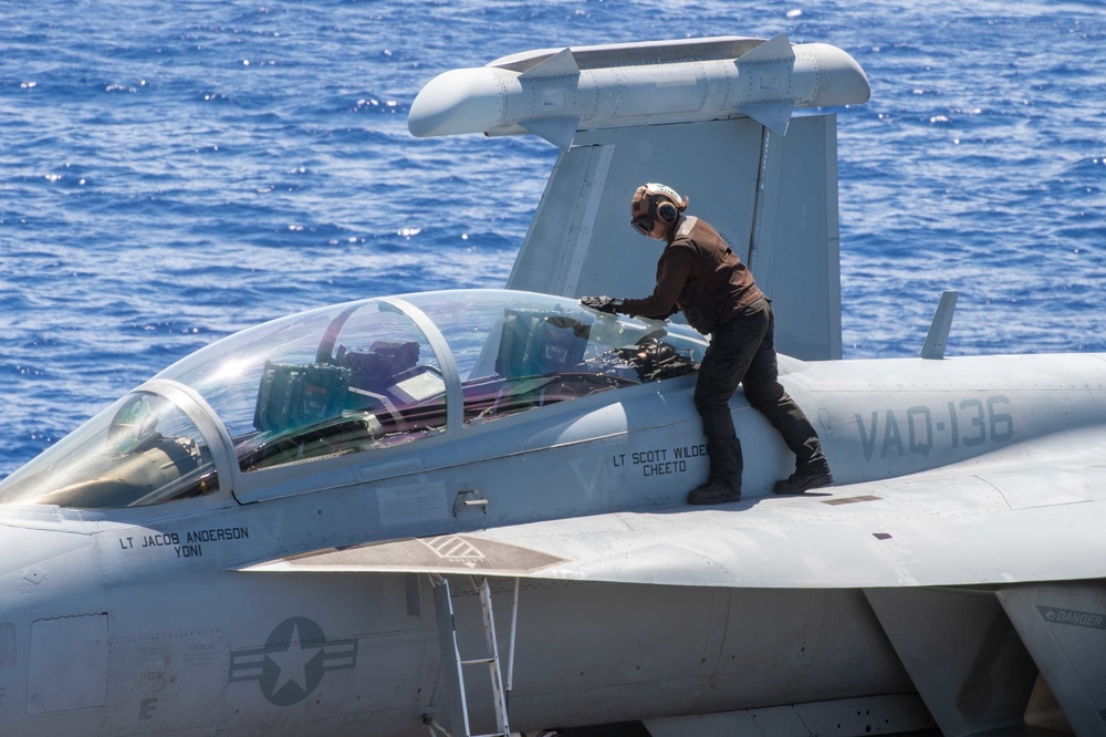 USS Carl Vinson (CVN 70) Sailors Conduct Flight Deck Operations