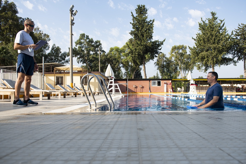 Incirlik Physical Therapy Clinic uses base pool for aquatic therapy