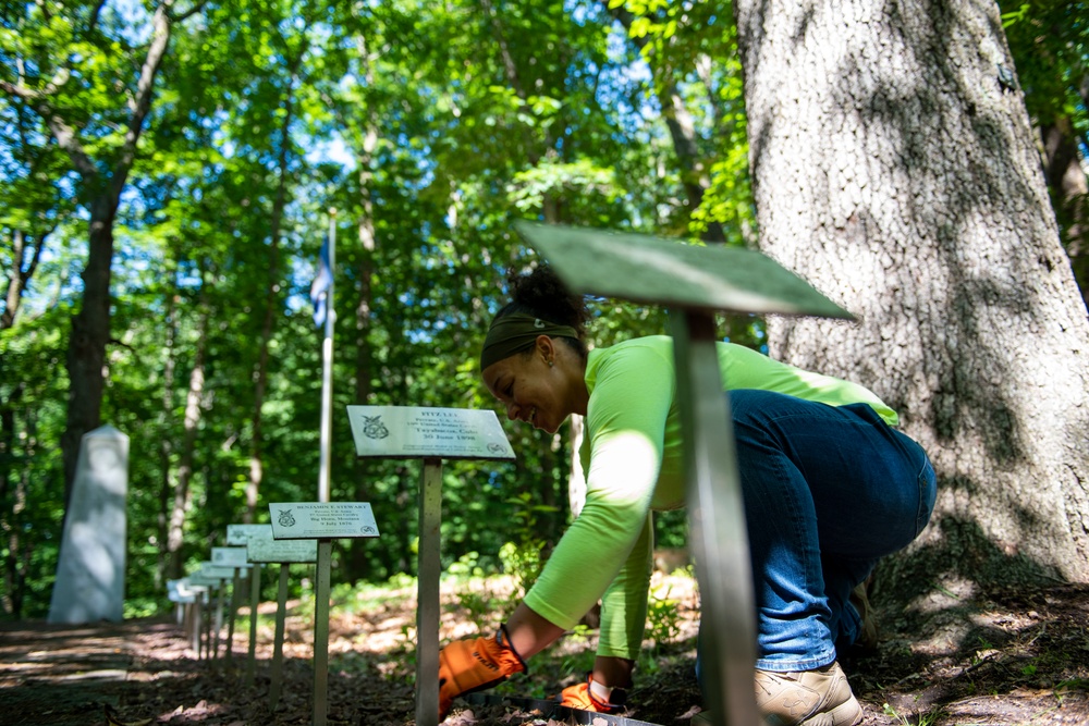 111th Attack Wing volunteers at Medal of Honor Grove