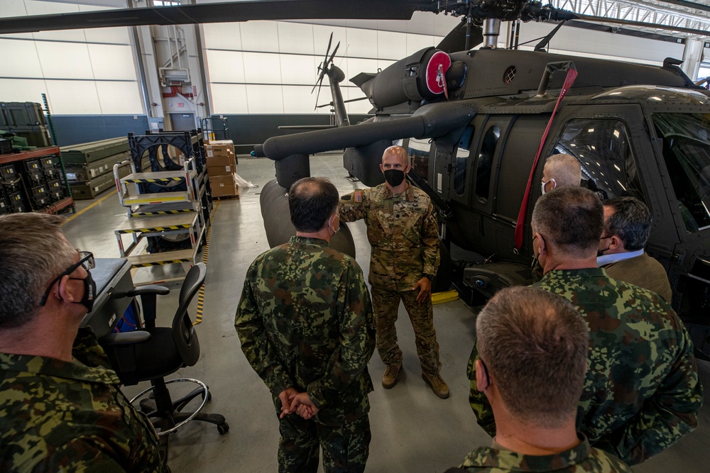 Albanian Armed Forces leadership tour Army Aviation Support Facility