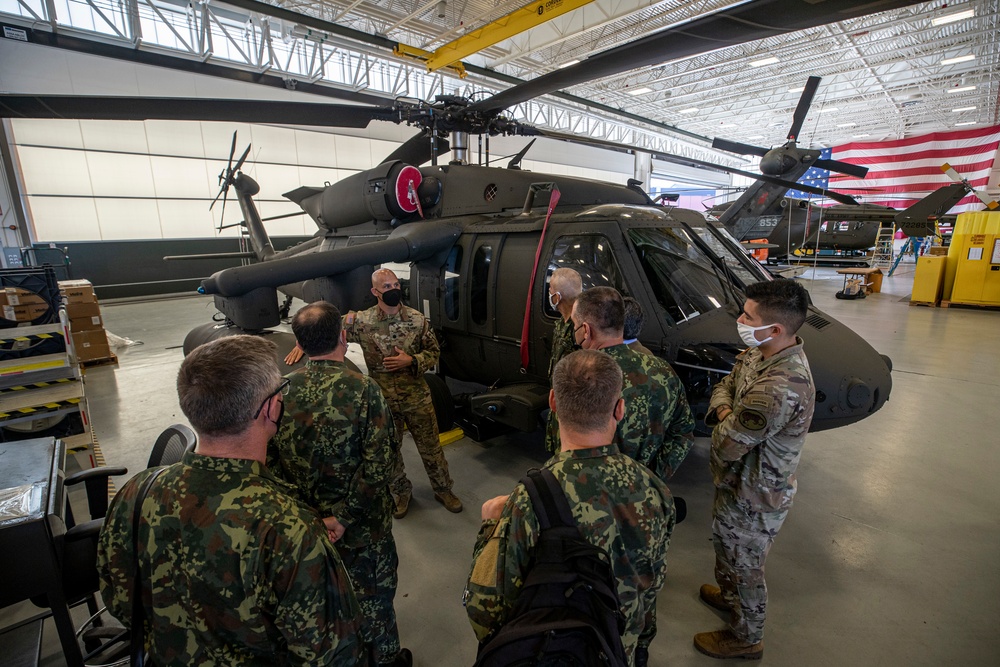 Albanian Armed Forces leadership tour Army Aviation Support Facility