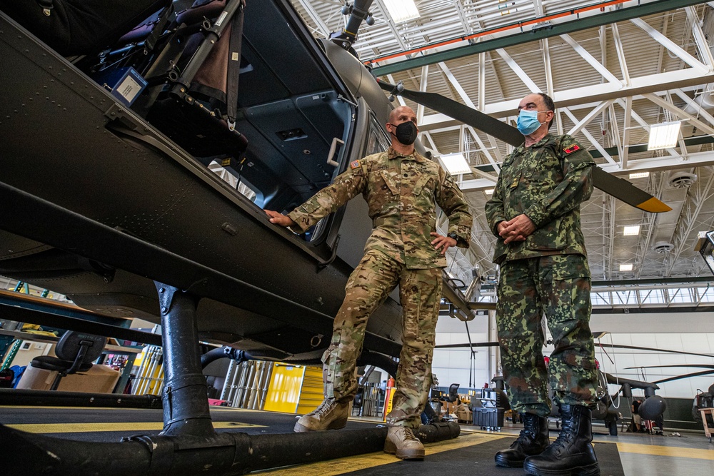 Albanian Armed Forces leadership tour Army Aviation Support Facility