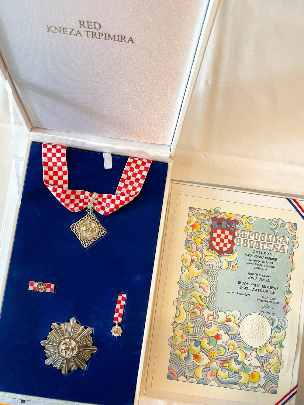 Army National Guard Director receives award from the President of Croatia