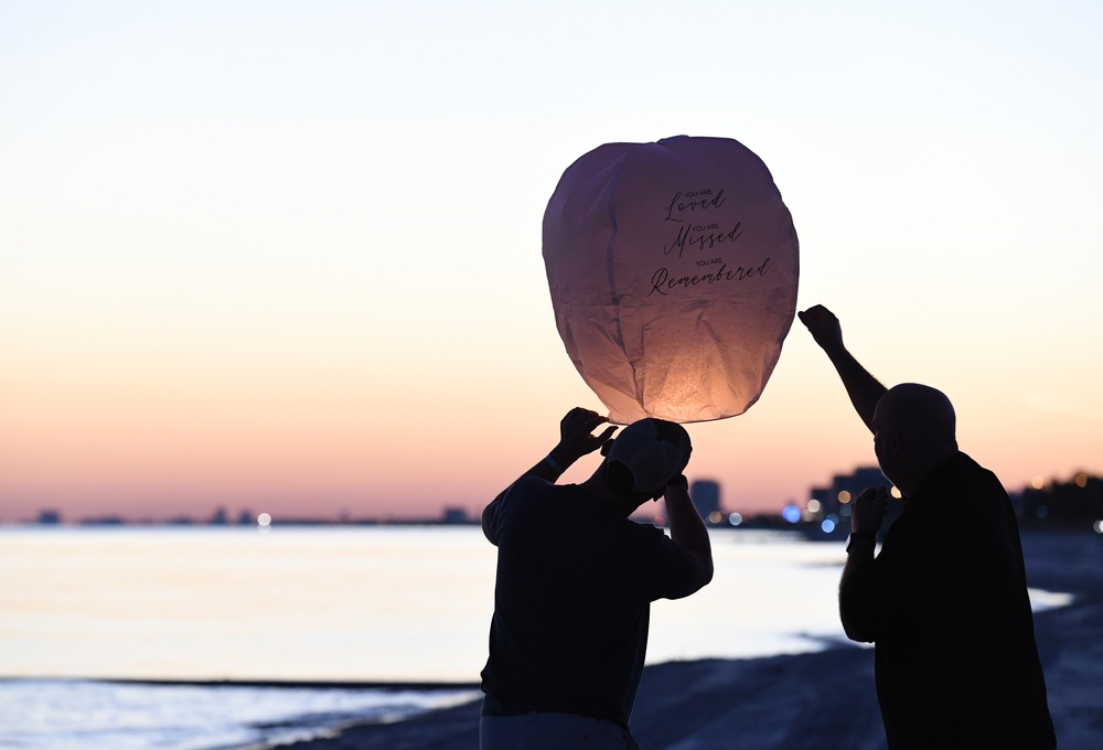 Lanterns light up sky for fallen heroes