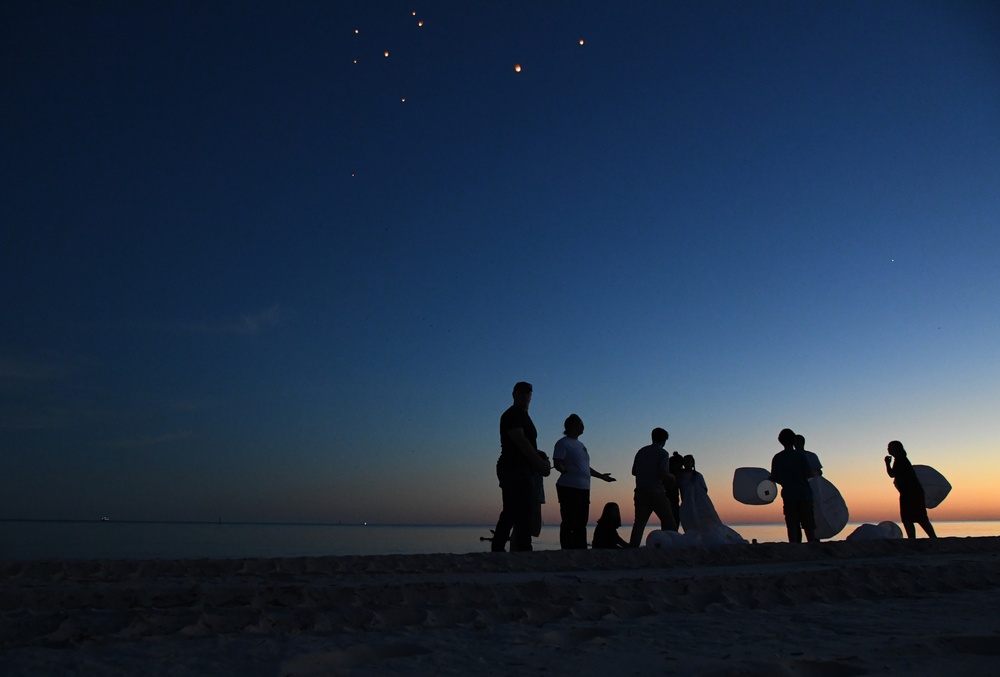 Lanterns light up sky for fallen heroes
