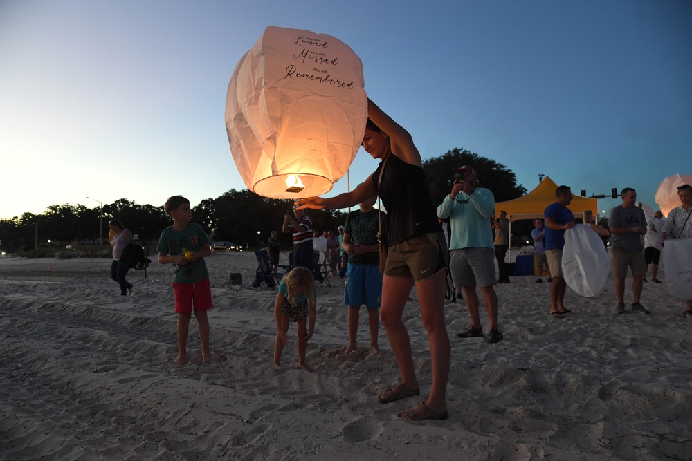 Lanterns light up sky for fallen heroes