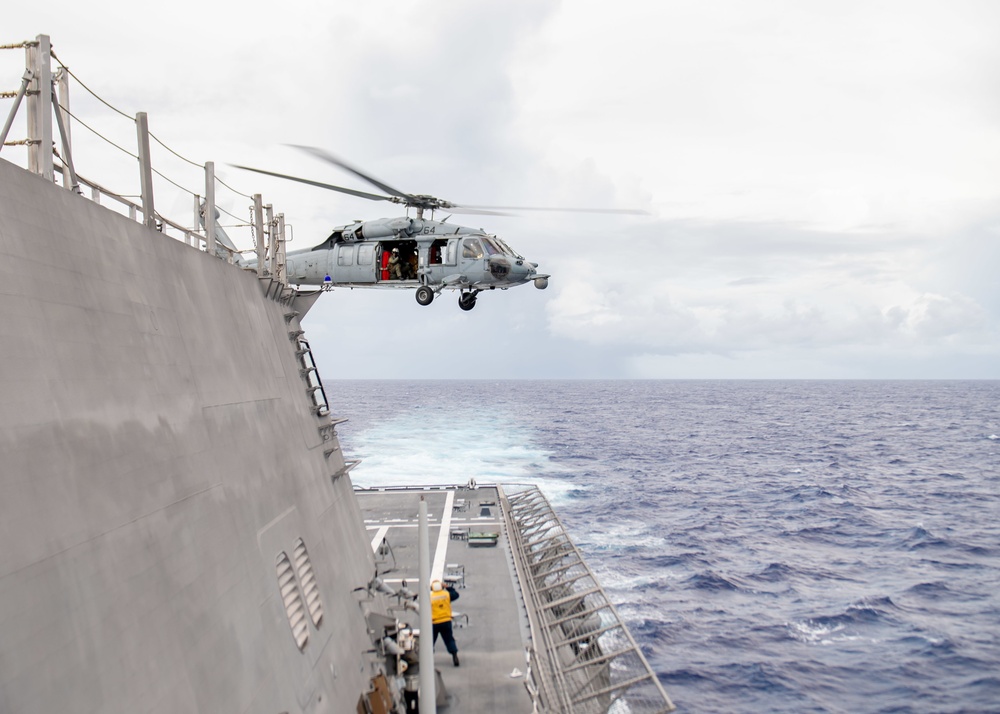 HSC -21 Conducts Flight Operations Aboard USS Charleston