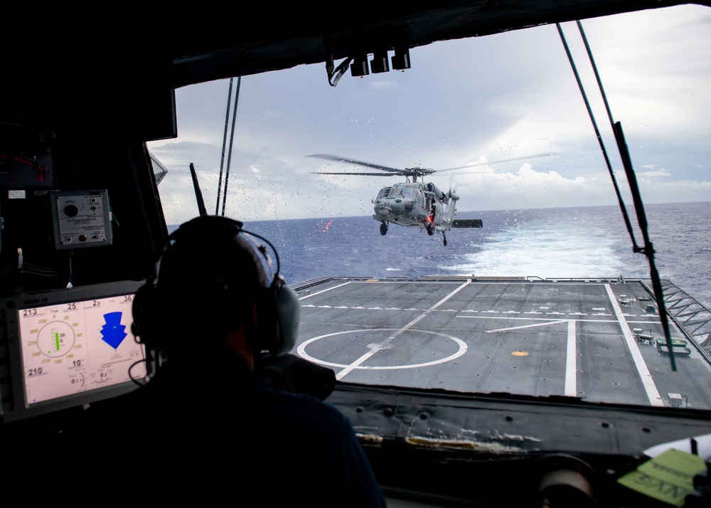 HSC-21 Conducts Flight Operations Aboard USS Charleston