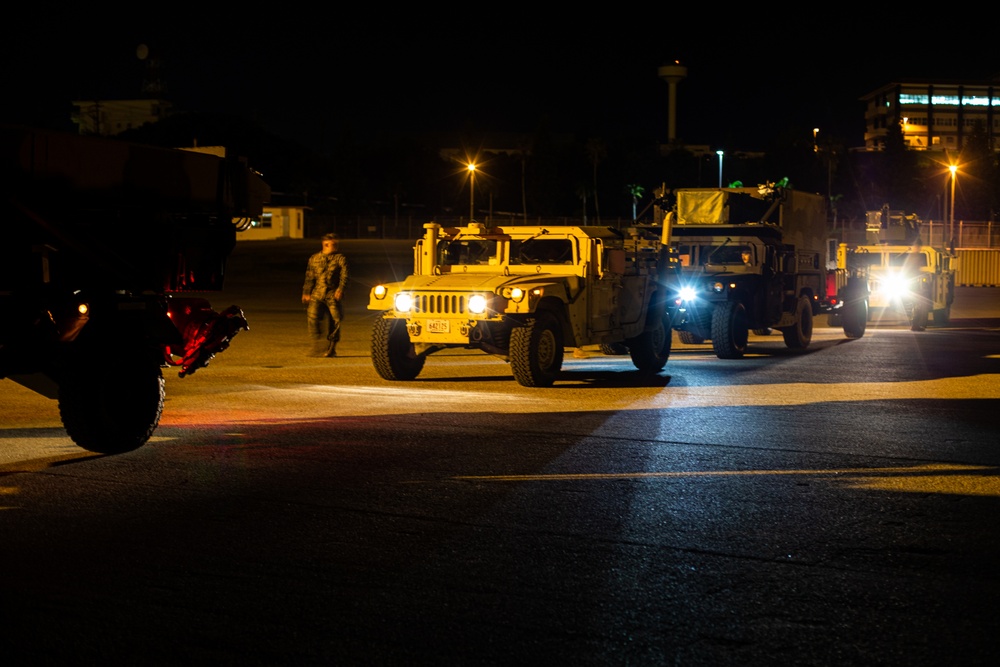 U.S. Marines convoy during Noble Jaguar 21