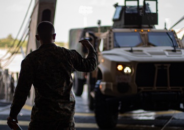 U.S. Marines load and offload HIMARS during Exercise Noble Jaguar 2021