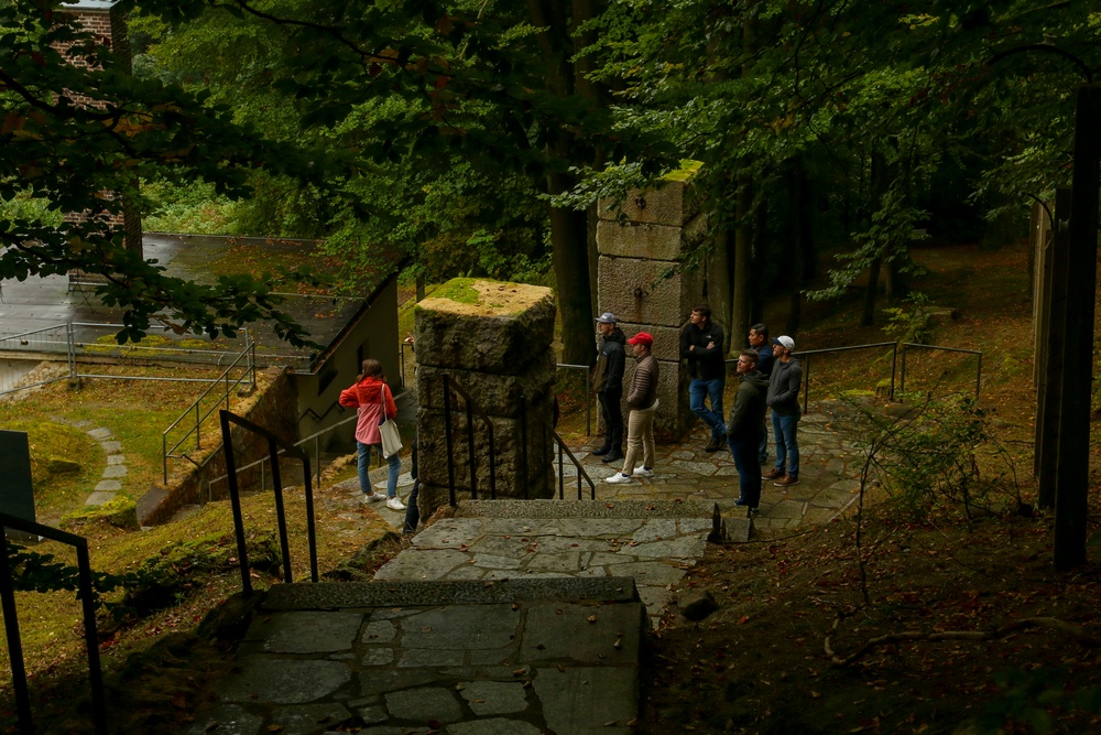 U.S. Army Soldiers and staff tour the Flossenbuerg Concentration Camp Memorial