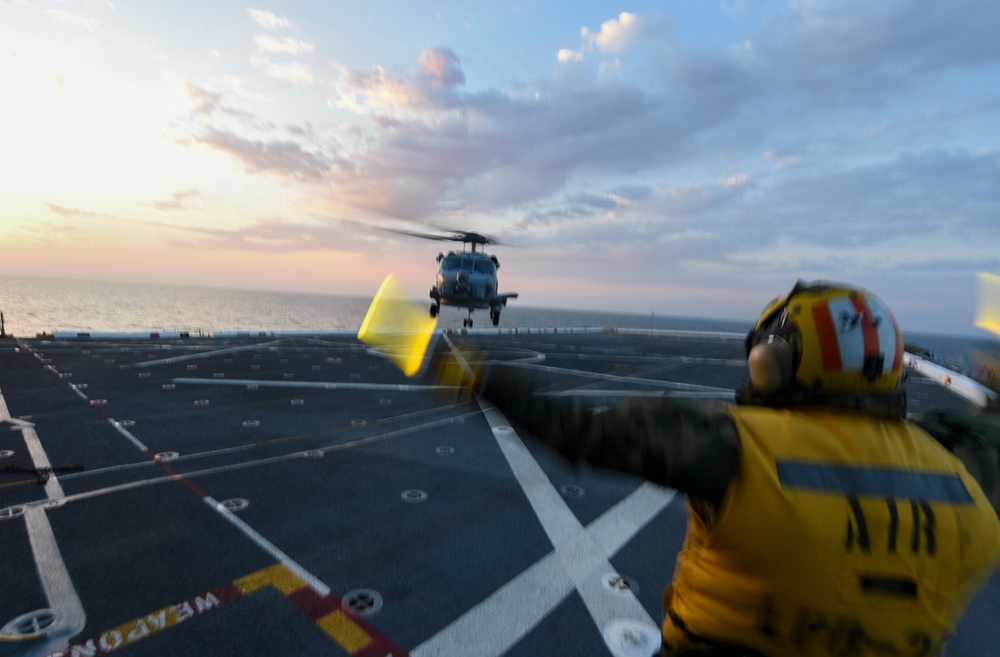USS John P. Murtha (LPD 26) Flight Quarters with HSM 49