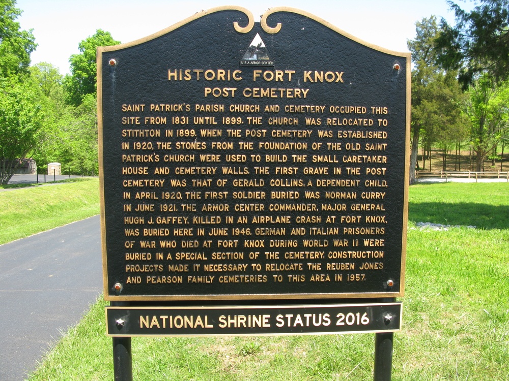 Fort Knox cemetery retains National Shrine Status, one of only two to hold title Army-wide