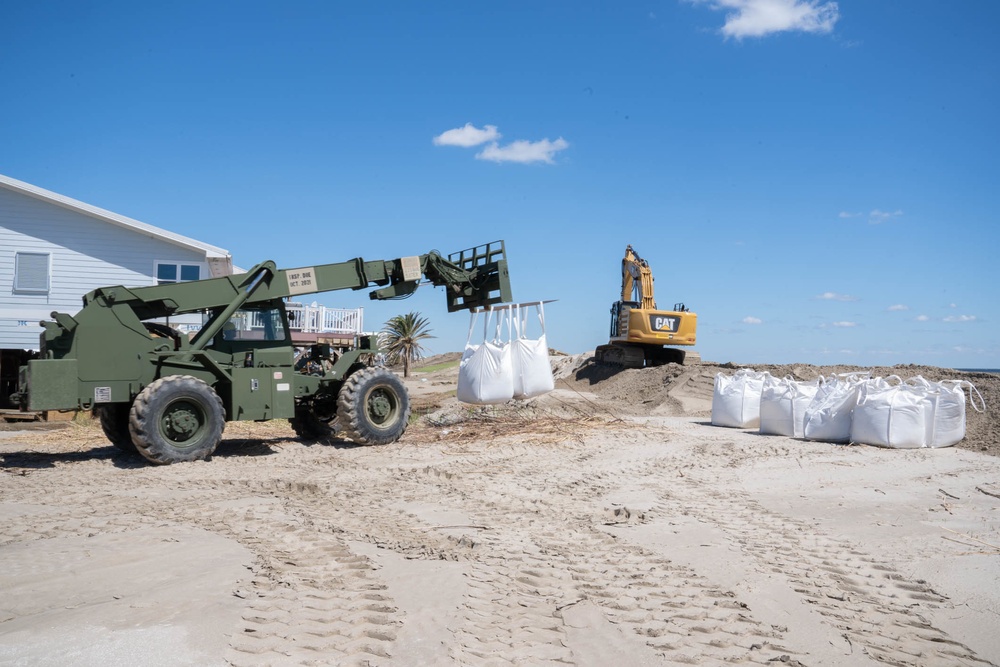 Grand Isle levee under repair post Ida