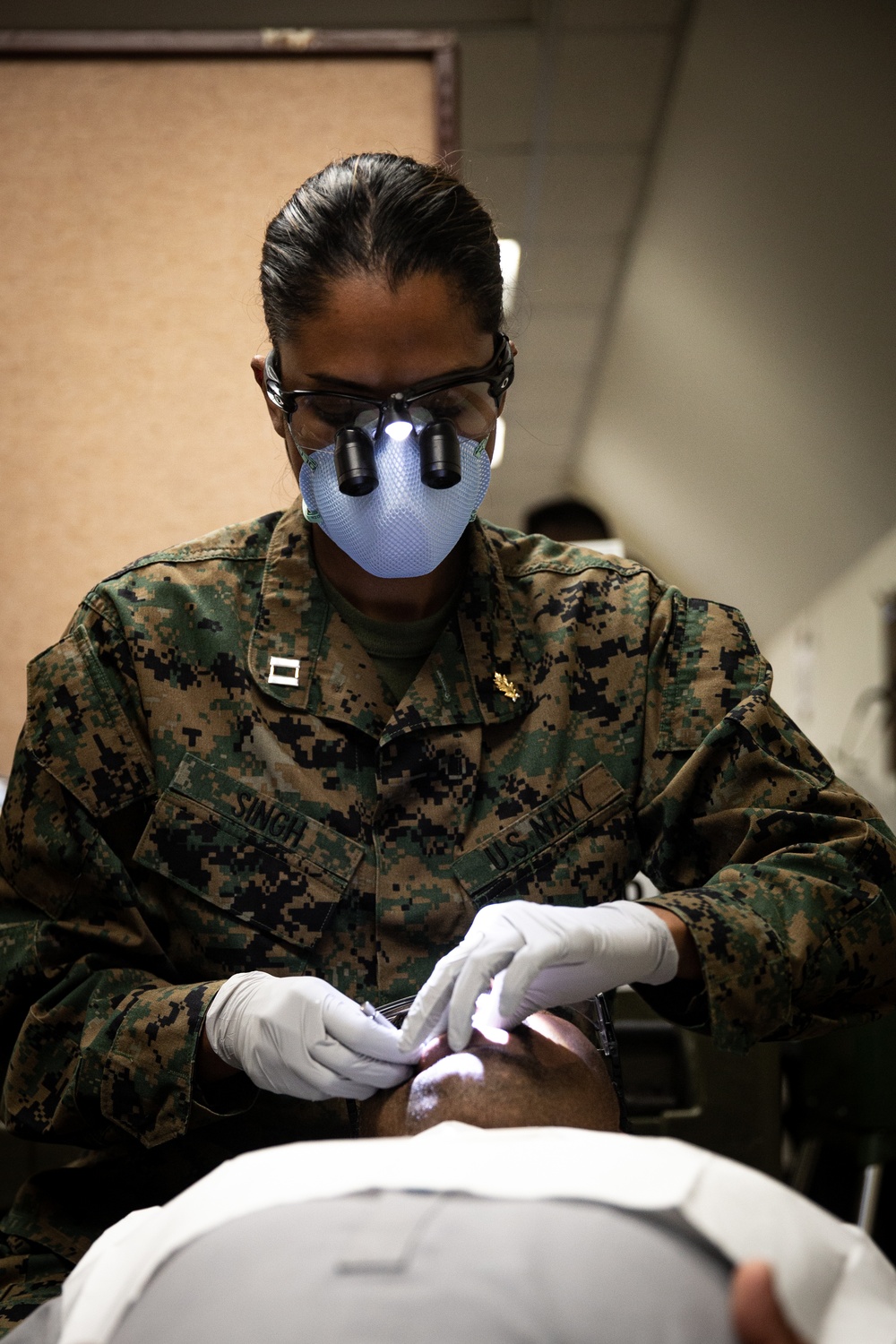 U.S. Navy Dental Officer provides dental assistance on Task Force Quantico
