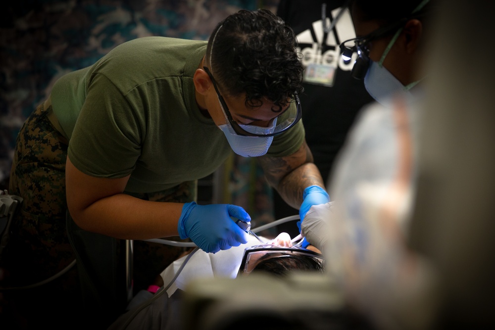 U.S. Navy Corpsman provides dental assistance on Task Force Quantico