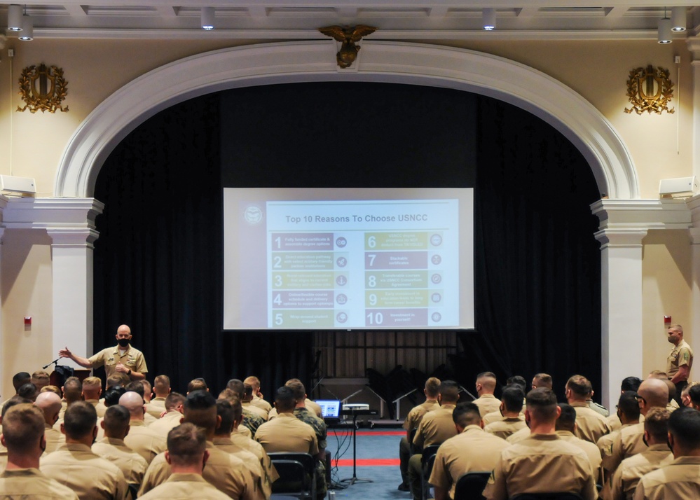 USNCC Briefs Marines at Marine Barracks Washington