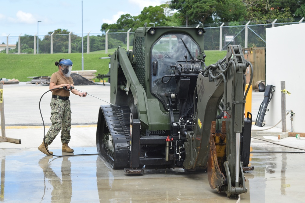 US Navy Seabees assigned to NMCB-5 conducted an internal mount-out exercise onboard Camp Shields