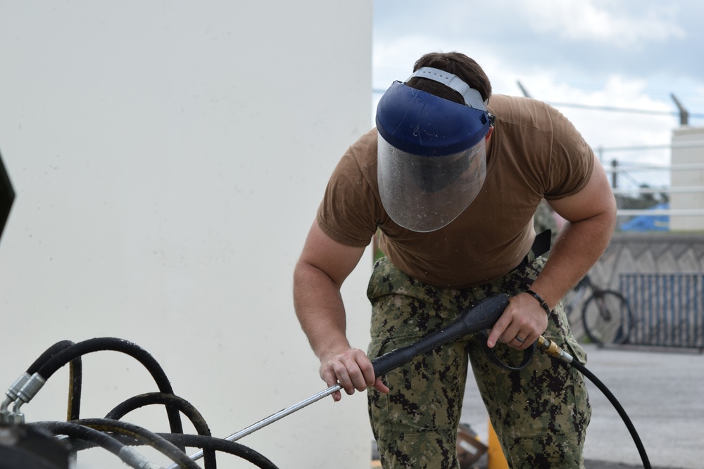 US Navy Seabees assigned to NMCB-5 conducted an internal mount-out exercise onboard Camp Shields