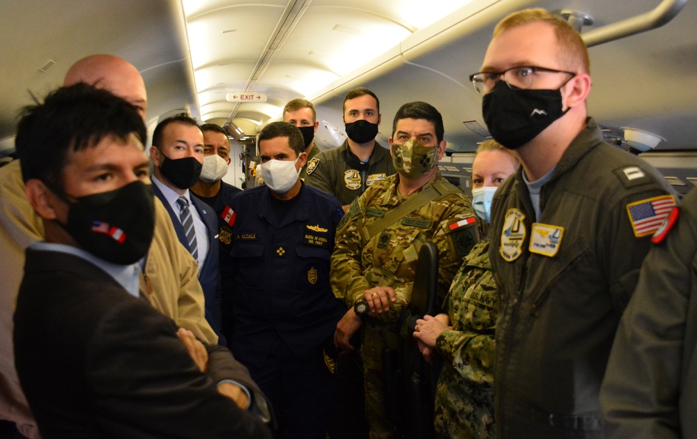 Distinguished Visitors are Briefed aboard a P-8A