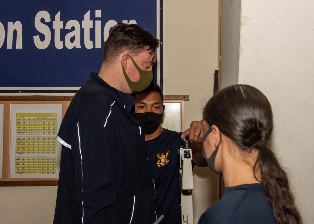 Naval Air Facility Atsugi Sailors conduct Weigh In for BCA