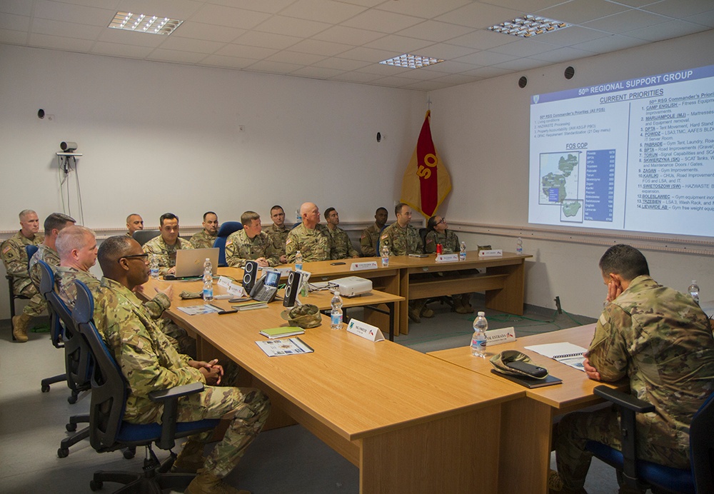Maj. Gen. James Smith visits 50th Regional Support Group in Poland