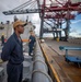 USS Billings Sailor Mans the Rails During Sea and Anchor Detail