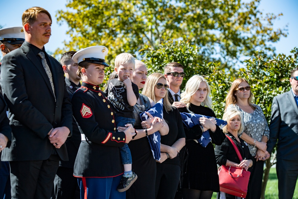 Military Funeral Honors with Funeral Escort were Conducted for U.S. Marine Corps Sgt. Nicole L. Gee in Section 60